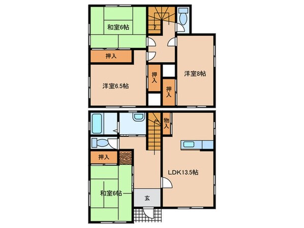 多治見市大藪町貸家の物件間取画像